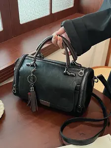Elegant Women's Boston Bag with Tassel Pendant, Fashion Casual Shoulder Crossbody Bag, Stylish Handbag for Daily Use, Handbag Shoulder Purse