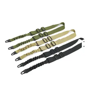 2-Point Tactical Gun Sling with Upgraded Metal Hook Quick-Adjust Durable Elastic Bungee Gun Rope for Hunting/ Shooting Training