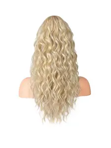 18 Inch Long Curly Wavy Ponytail Extension, Gorgeous Fluffy Synthetic Ponytail Extension, Synthetic  Claw Clip in Ponytail Hairpiece for Party & Daily Use, Synthetic Soft Hairpieces