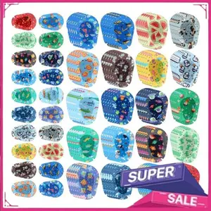 100 Pcs Adhesive Eye Patches for Kids Boys 20 Styles Breathable Boy Eye Patch Bulk Light Blocking Cotton Adhesive Bandages for Toddler Boys, 3 x 2 Inch