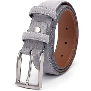 Thick Suede Leather Belt for Men Casual Dress Belts