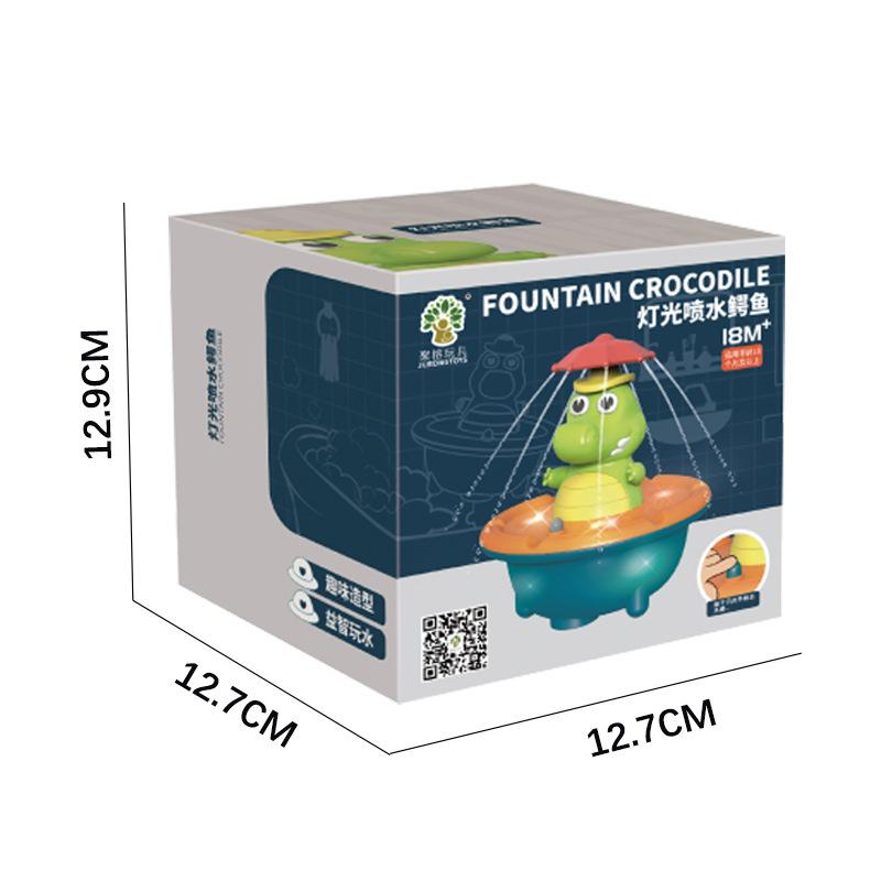 Bath Toys for Toddlers - Light Up Crocodile Fountain with 5 Spray Modes, ABS Plastic Bath Toy for Bathroom & Swimming Pool