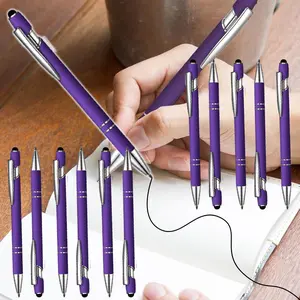 12 Pack Ballpoint Pens Ballpoint Stylus Pens for Touch Screens, Ball Point Pens Black Ink Pens for Writing, Retractable Pens with Stylus Tips, Metal Pen Sets for Women Gift, 1.0 Mm Smooth Writing Pens