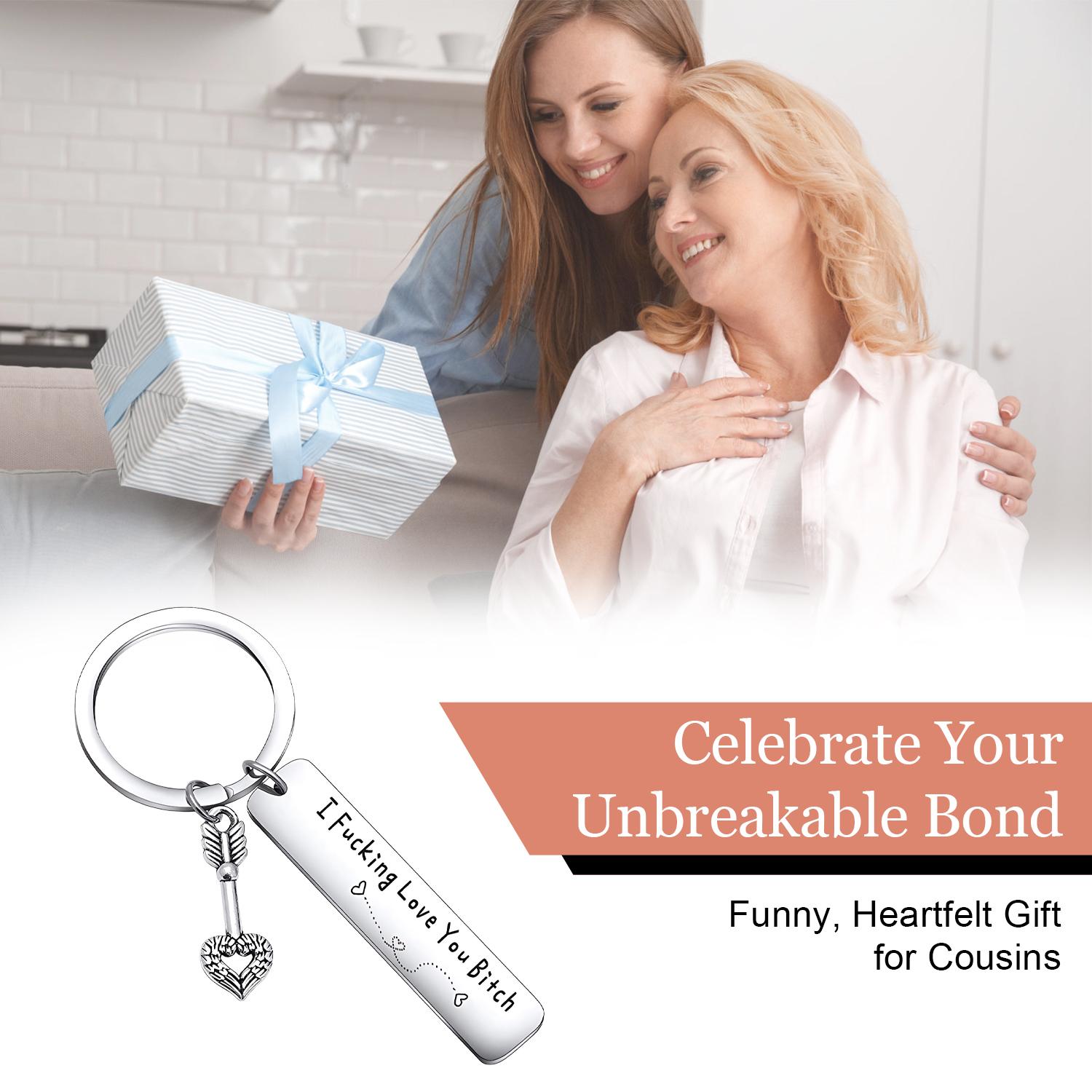 Stainless Steel Best Friend Keychain Accessories - Custom Text Letters Love Statement Keychain for Women, Engraved "I Fucking Love You" Funny Adult Birthday Christmas Friendship Gift for Him/Her, Custom Text Keychains