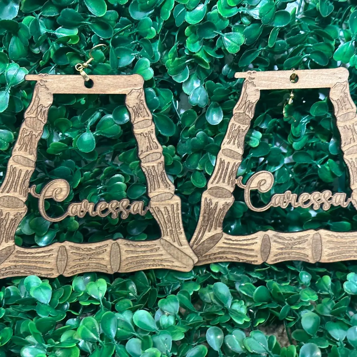 Handcrafted  Chic Bamboo- personalized wooden earrings Female Ethnic Retro