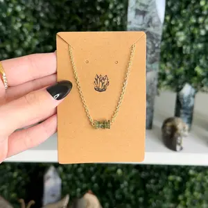 Moldavite Chip Bead Necklace