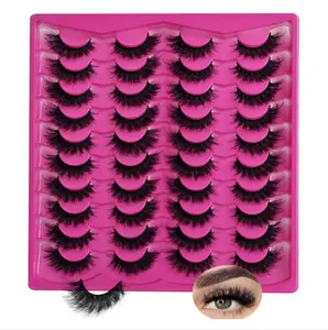 Mink Lashes Voluminous Eyelashes 20mm Full Wispy Eye Lashes 3D Volume Fake Eyelashes 20 Pairs Faux Mink Lashes by INSPEAUTY