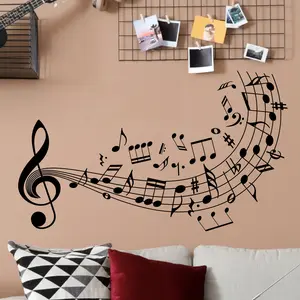 1pc Musical Notes Modern wall sticker, self-adhesive removable PVC decal. Ideal for room, wall, bedroom and home decor, suitable for all seasons, Valentine’s Day, Ramadan, Easter, festivals and parties. Wishing you a good mood every day.