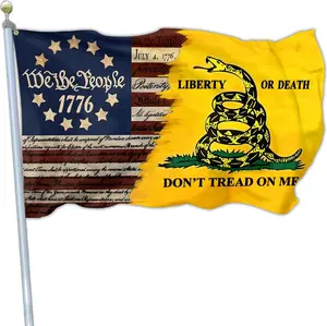 Dont Tread on Me Flag Patriotic We The People 1776  flags for Outside 3x5 Ft Memorial Day 4th of July Independence Day Flag Outdoor House Yard Decoration Banner