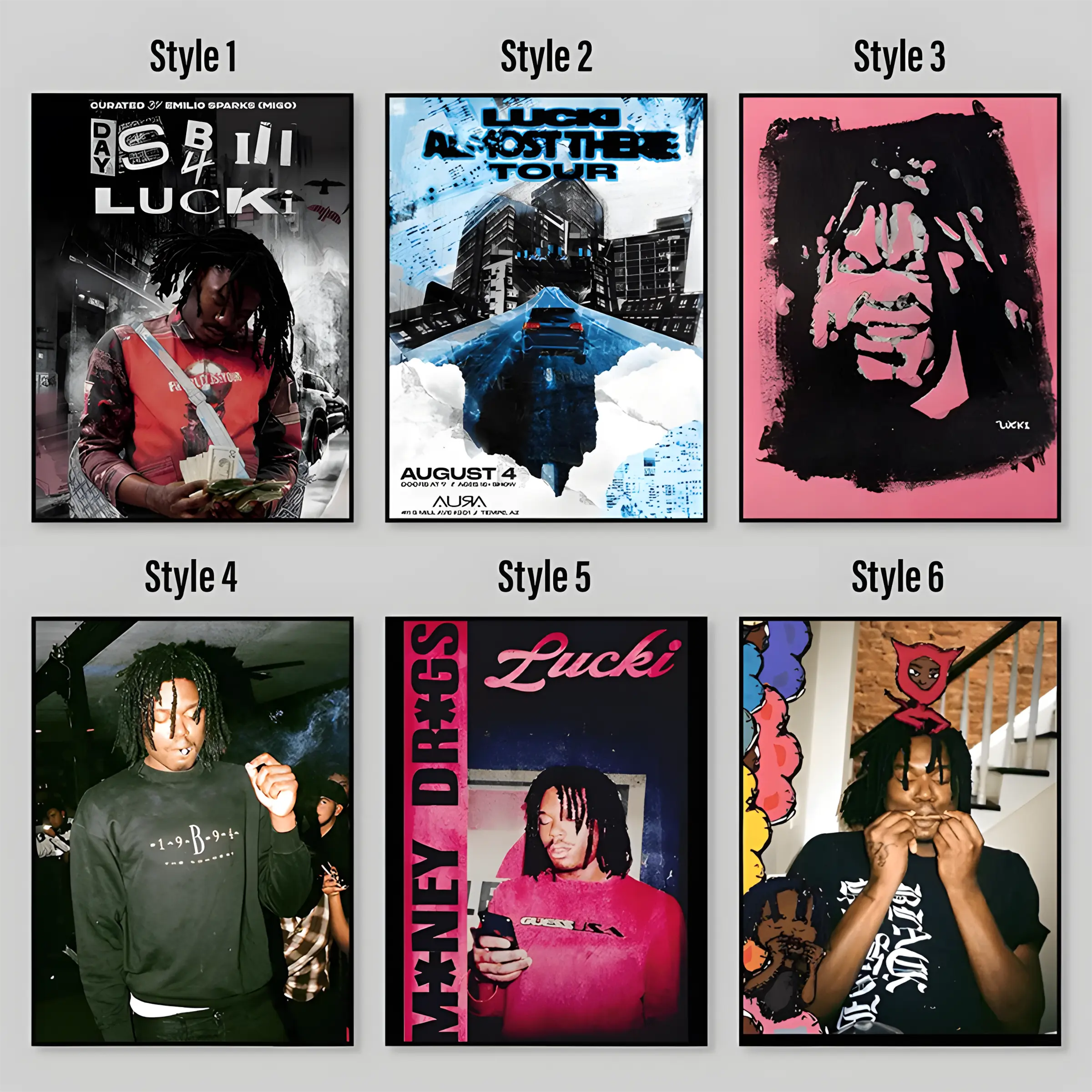 Lucki Rap Album Poster, "Flawless Like Me" Wall Print — Underground Rapper Decor — Trap Album Art (Matte Vertical Poster) — Lucki Freewave 3 Room Poster