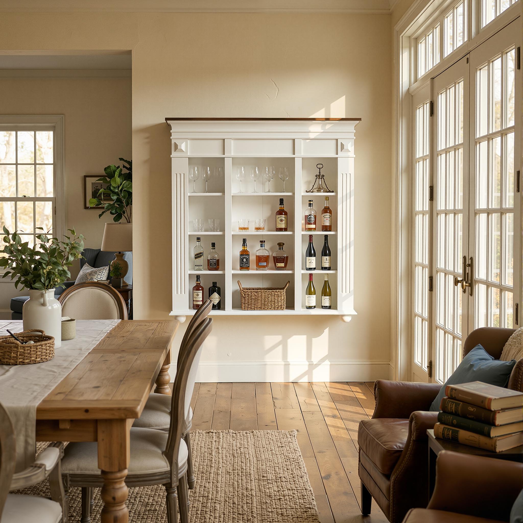FUFU&GAGA Rustic White Wall Mounted Bookcase, 48.8" Tall Floating Display Shelf with 3-Tier Open Compartments, Farmhouse Hanging Storage Rack for Home Decor FUFU&GAGA Rustic White Wall Mounted Bookcase, 48.8" Tall Floating Display Shelf with 3-Tier Open Compartments, Farmhouse Hanging Storage Rack for Home Decor