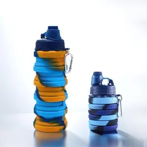 Portable Foldable Silicone Sports Water Bottle, Sports Drinking Bottle, Outdoor Travel Mug for Camping Hiking Cycling, Durable Drop-Resistant Design, Single Pack