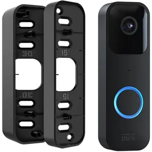 Blink Doorbell Mount, Adjustable (15 to 45 Degrees) Corner Mount, No-Drill Mounting Bracket for Blink Doorbell Camera, Wide Viewing Angle Mount, Black