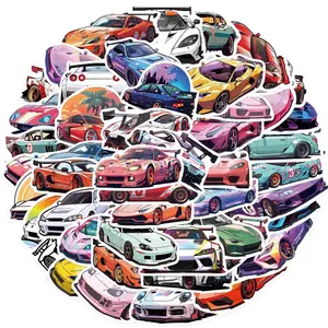 50PCS JDM Racing Cars Waterproof Graffiti Stickers For Helmet Bicycle Hand Account Pencil Case Decals Car Decorative Sticker LanLanStickersWorld
