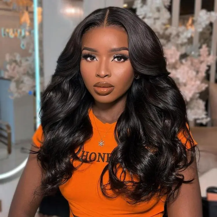 Wiggins Hair 250% Density Pre Cut Ready and Go Glueless Wig Pre Bleached Body Wave 7x4 Lace Closure Wig Human Hair Pre Plucked 7x5 Closure Wig