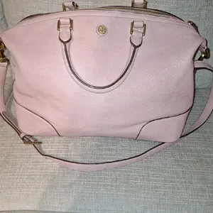 Tory Burch Pink Handbag with Gold Hardware and Adjustable Strap