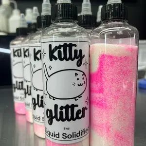 Kitty Glitter Liquid Solidifier 8 oz Professional Tattoo Use Only Quickly Solidifies Rinse Cups and Ink Cups for Safe Disposal