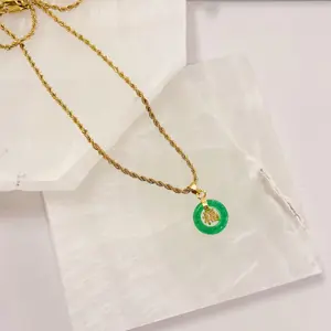 GOOD FORTUNE GREEN JADE SUPER MINI necklace