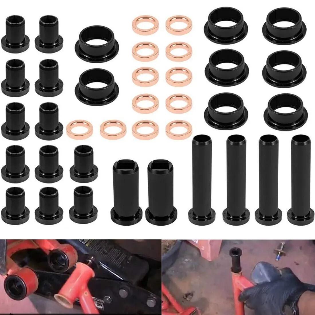 38-Piece ABS Plastic Rear Suspension A-Arm Bushing Set - Shock-Cushioning, Direct Swap Replacement for Polaris ATVs Sportsman 500 4x4 HO, 800 EFI, 38 Pieces