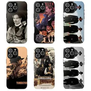 Doc Holliday Phone Case Val Kilmer Tombstone Tribute, Vintage Western Cowboy Movie Design Compatible with iPhone 12, 13, 14, 15, 16 & Samsung Galaxy S21, S22, S23 & S24 series