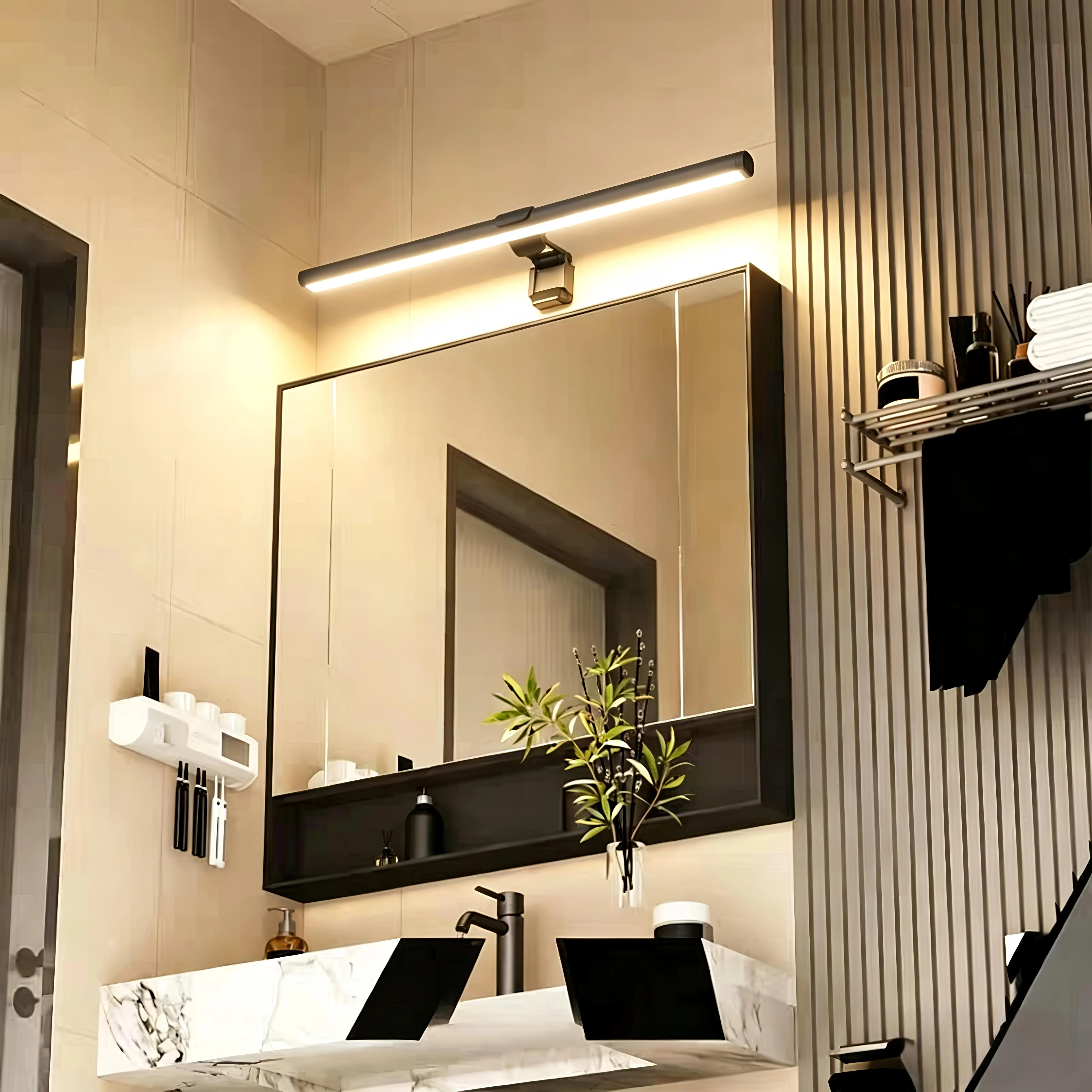 Wall mounted wardrobe light, mirror light, 30cm/40cm LED dimming light strip, CCT 2700K-6500K, graduation leis touch control, USB power supply, suitable for wardrobes, desks, walls, and in front of mirrors Height Adjustable Led High Intensity Led summerwi