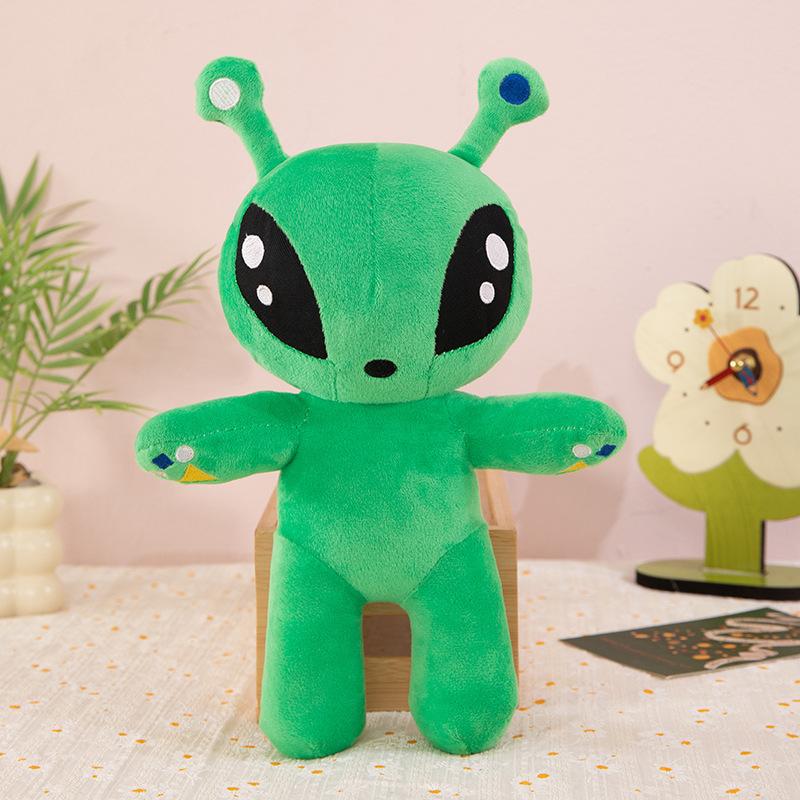 Cute Green Alien Plush Toy, Big Eyes Cartoon Pillow Doll, Soft Stuffed Plush