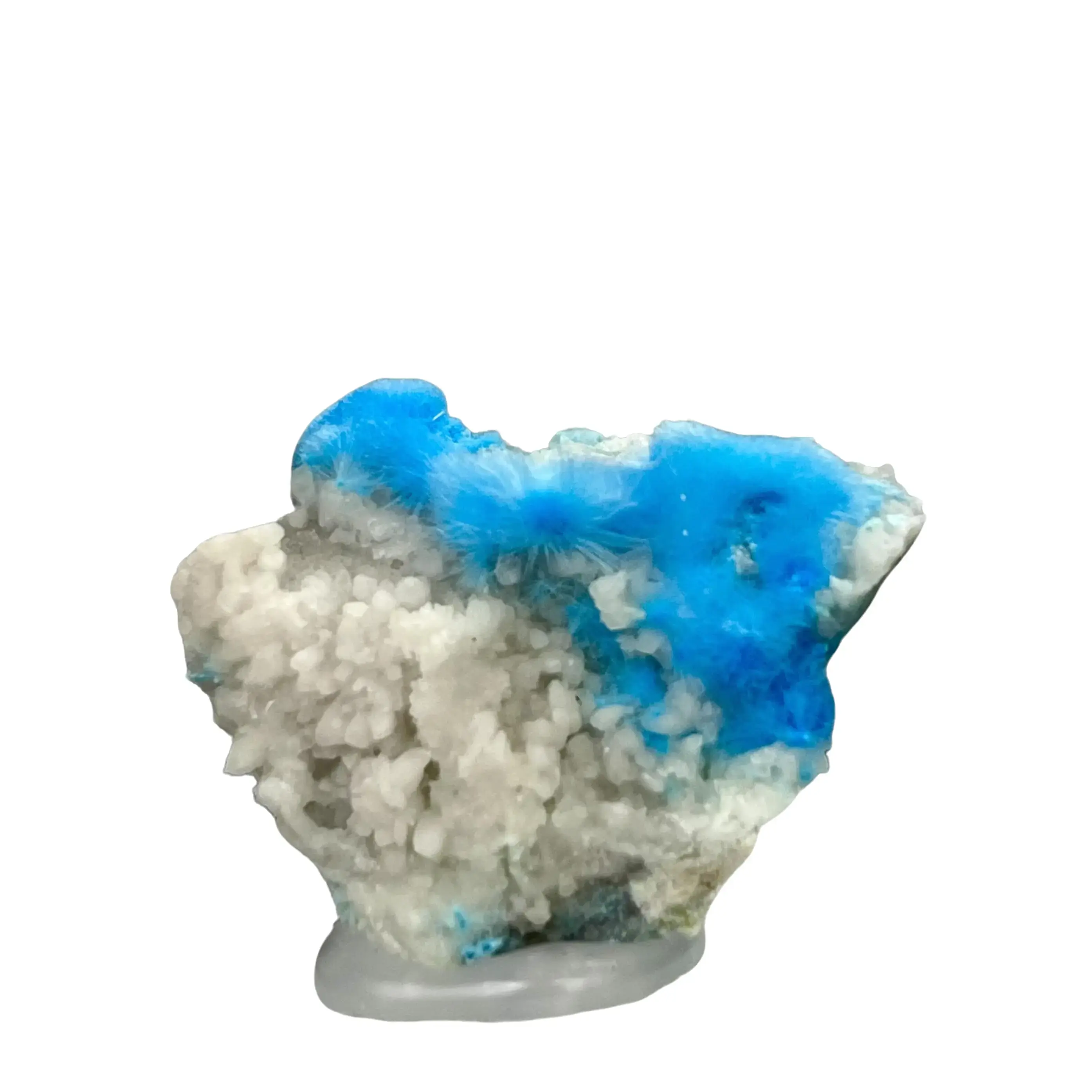 Cyanotrichite Ornament, Sky Blue Fibrous Crystal Decor for Desk Collection