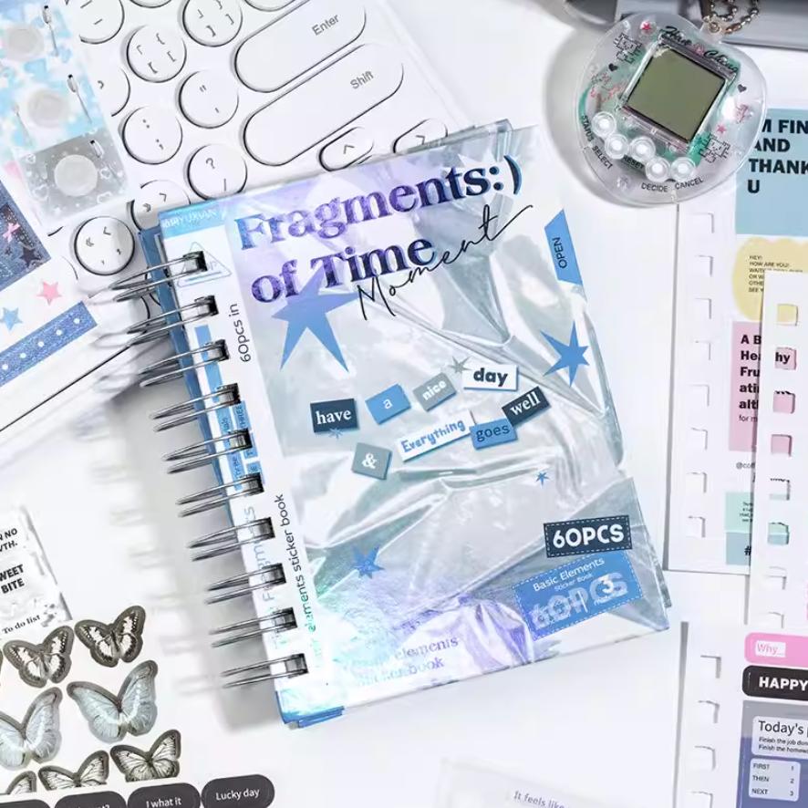 2500pcs Time Fragments PET Sticker Book, DIY Diary Decoration Scrapbooking Stickers