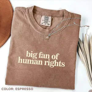 Comfort Colors Big Fan Of Human Rights Minimalist Tee No Human Is Illegal Radicalized By Basic Decency Make America Kind Again Practice Empathy