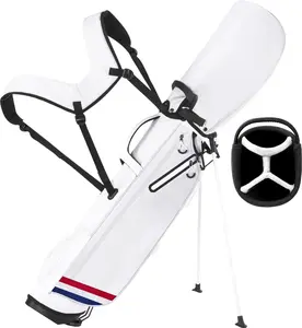 Lightweight Golf Stand Bag, 4-Way -Length Dividers, Holds Up to 10 Clubs, 3.7 lbs Golf Bag with Dual Straps & Stand for Driving Range, Par 3, and Standard Courses