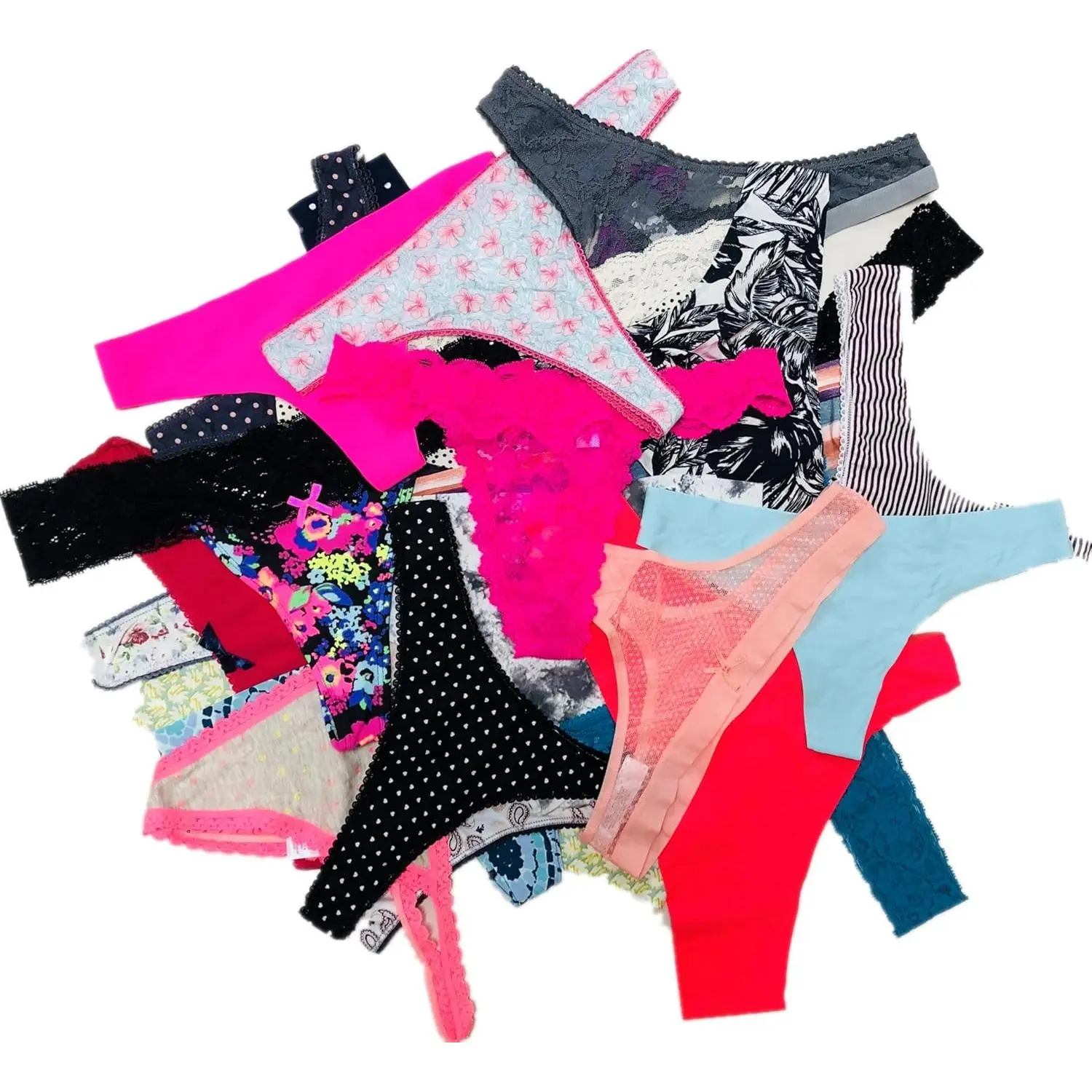 Variety Panties for Women Pack Sexy Thong Hipster Briefs G-String Tangas Assorted Multi Colored Underwear