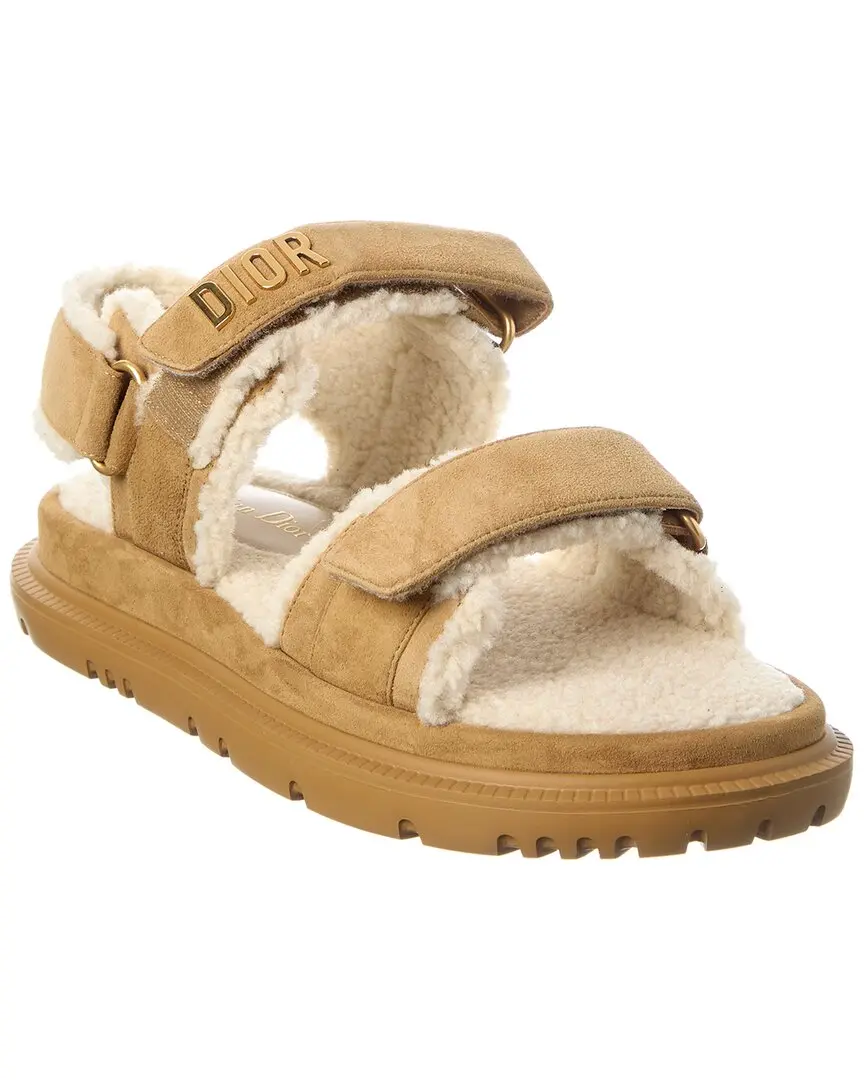 Dior Dioract Suede & Shearling Sandal