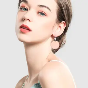 Big Natural Shell Drop Earrings Trendy Fashion Red Green Teal Pendant Dangling Earring for Women