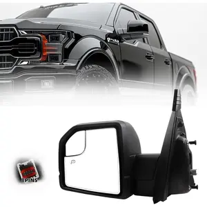 Dasbecan Side Left Mirror Compatible with 2015-2020 Ford F-150 Driver Side JL3Z-17682-CA FO 1320556   FL3Z-17683-CC LH 8 Pins Power Heated LED Turn Signal