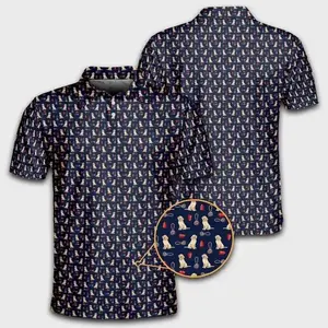 Vintage Golden Retriever Dog Polo – Funny Retro Puppy Print Golf Shirt, Cute Dog Lover Performance Polo, Casual Novelty Gift for Men