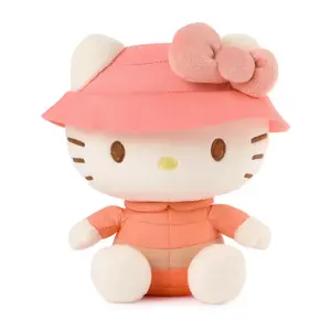 GUND Sanrio Hello Kitty 6" Character Stuffed Toy, Cute Cartoon Style Stuffed Toy with Pink Bow, Camping Outfit & Bucket Hat