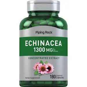 Piping Rock Echinacea Extract Capsules 1300mg | 180 Count | Herbal Supplement | Vegetarian, Gluten Free, Non-GMO