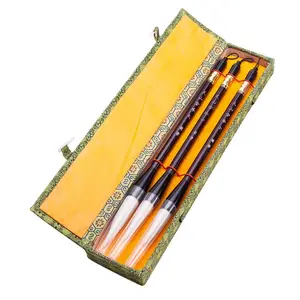 Chinese Calligraphy Japanese Sumi Drawing Brush Hu Pen Yang Hao (Goat Hair) 3 Pcs Gift Set