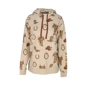 Ariat Womens Logo 2.0 Printed Hoodie Casual Outerwear Casual - Beige, Brown