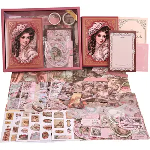 Scrapbooking Supplies Kit, Aesthetic Classical literature Art Scrapbook Kit for Women  Junk Journal, Stationery, A6 Grid Notebook, DIY Journaling Supplies, Birthday Craft  Teen Girl