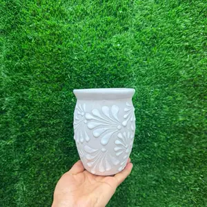 Cantarito Relieve Mediano color Blanco Only Sets. (Cielito Lindo). Cantarito Relieve Mediano color Blanco Only Sets. (Cielito Lindo).