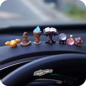 Magic Academy Series Car Miniature Decorations: Sorting Hat, Magic Book, Goblet of Fire, Golden Snitch/Harry Potter 7 Pieces, Car, Computer DIY