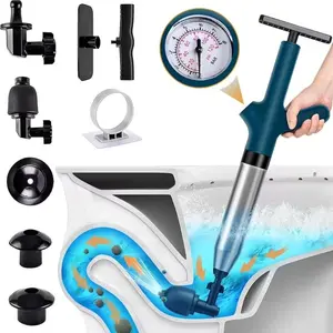 Air toilet plunger set, air drainage shock wave plunger, toilet unlocker, suitable for kitchen sinks, toilets, bathrooms, and clogged pipes