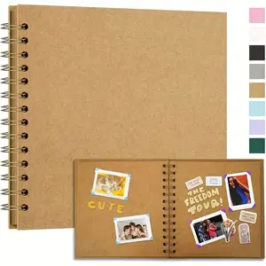 7" * 7" Hardcover Kraft Paper Scrapbook Album| 40 Blank Inner Pages, Perfect for Junk Journaling, Scrapbooking & Photo Albums