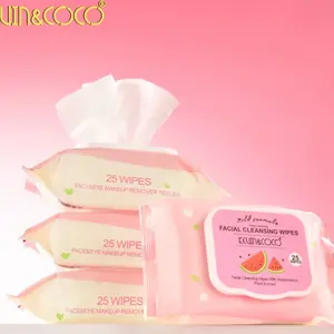 Kevin &COCO Facial Cleansing Wipes with Watermelon Plant Extract 25 Wipes for Face & Eye Makeup Remover Tissues