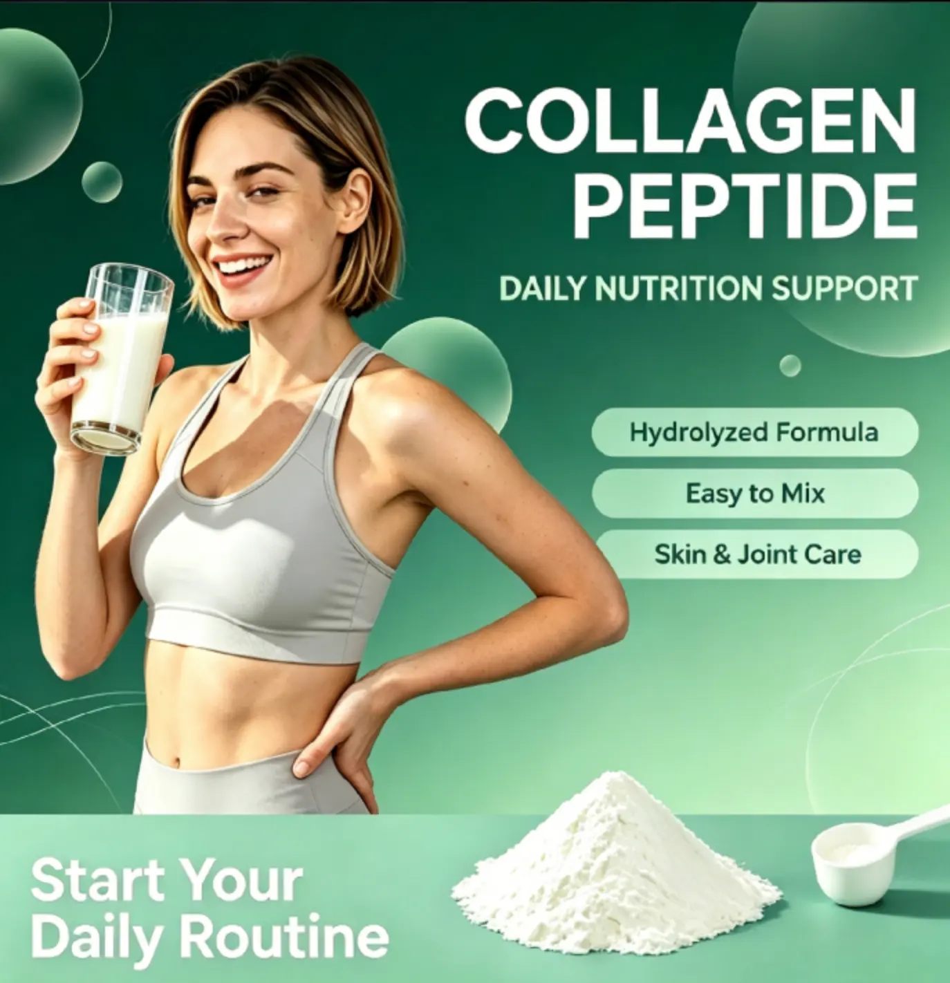 NZEN Unflavored Multi Collagen Peptides: Hydrolyzed Type I-X Collagen + Hyaluronic Acid, Biotin & Vitamin C – Professional Beauty Supplement for Hair, Skin & Nail Health