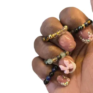 Crystal Rings - Elegant Beaded Design with Colorful Beads for Adults Versatile Accessory for Any Occasion