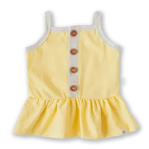 Meringue Button Peplum Tank