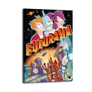 FuturamaPoster Oil Painting Printing Office Bedroom Aesthetic Decoration Canvas Wall Art Bar Cart Decor Aesthetic Prints Painting Decor