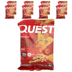Quest Nutrition Tortilla Style Protein Chips, Pizza, 8 Bags, 1.1 oz (32 g) Each